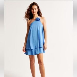 BNWT - Abercrombie - One-Shoulder Rosette Trapeze Mini Dress - L
